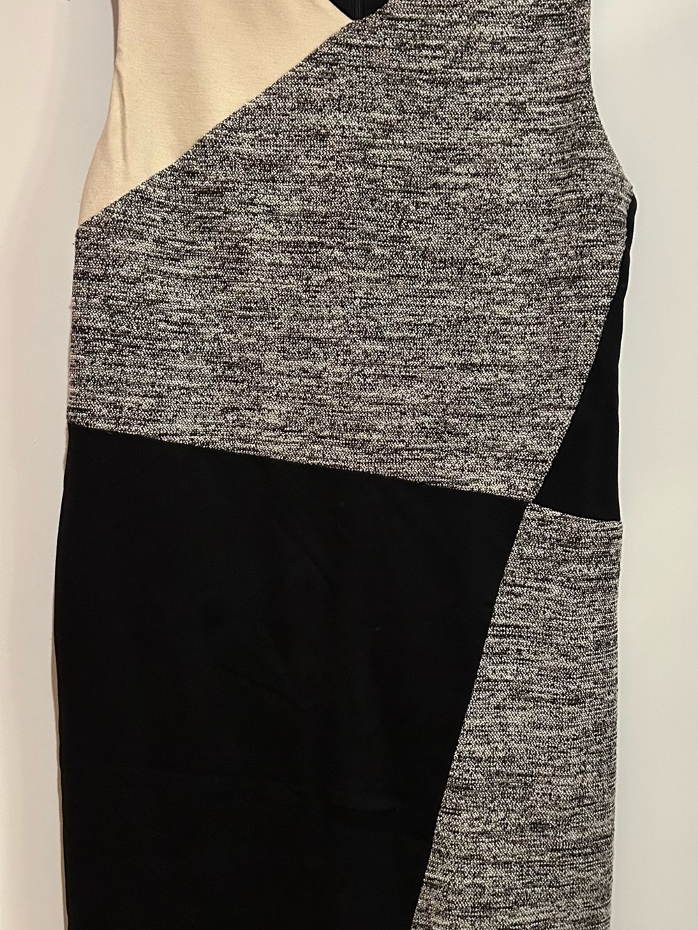 DKNYC Black, Gray and Cream Colorblock Dress